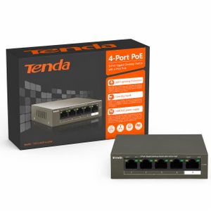 tenda Gigabit PoE Network Switch – 4-Port PoE, 8-Port PoE & 16-Port PoE Variants, One-Key VLAN, 6KV Lightning Protection, Desktop Switch for IP Cameras, NVR, VoIP & Access Points