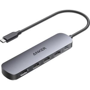 Anker  USB C Hub, 7in1 Multi-Port USB Adapter for Laptop/Macbook, 4K@60Hz USB C to HDMI Splitter, 85W Max PD, 2 USB 3.0 & 1 USBC Data Ports, SD/TF Card Reader, for Type C Devices