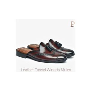 Men's Seira Tassel Oxblood Patina Mules