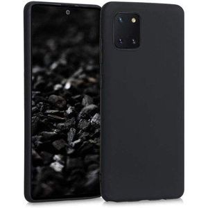 Shockproof silicone Case Microfiber Lining cover for samsung Galaxy Note 10 Lite (BLACK)
