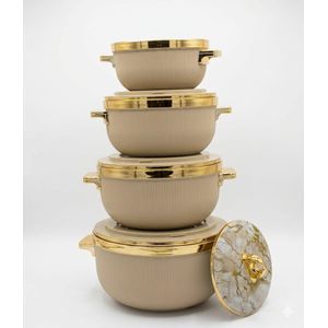Modern Heavy-Duty Hotpot Serving Set – 4PCS Insulated Food Warmers with Covers. Classy