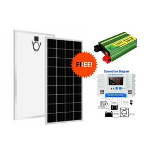 Phoenix 400Watts Solar Panel Monocrystalline Solar Panel + Free 30A Solar Charge Controller +  Free 1000 Watts Solar Inverter DC to AC 1000W Inverter