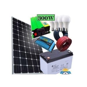 Sunnypex 200Watts Solar Panel Full Kit + 100AH Battery + 10AH Solar Charge Controller + 600Watts Inverter + 4 DC Bulbs +10m Cable