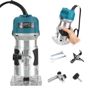 Wood Trim Router, Router Tool, Electric Palm Router, Woodworking Trimmer Machine for Slotting Trimming Carving, Laminate Milling Engraving Joiner Tool 800W 30000R / Min Wood Router