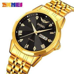 Skmei 2291 Men Quartz Watch Stainless Steel Strap 5BAR Waterproof Day Date Analog Luxury Business Wristwatch