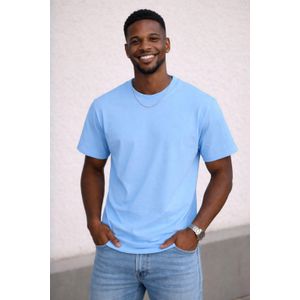 Men's Sky Blue Plain T-shirt 