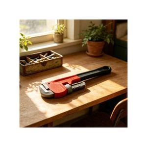 SIZE 14" HEAVY DUTY ADJUSTABLE PIPE WRENCH SPANNER / PIPE RANGE - BLACK/ORANGE