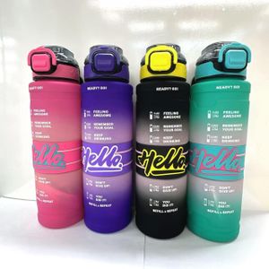 1000ml Plastic Water Bottles Water Bottle Portable Bottle With Straw & Strap Fitness Drinking Outdoor Fitness Large Capacity for Students, Gym, Offices and Travel
