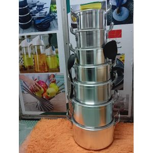 Tornado Stainless Steel Cooking Pot Set – 14 Pieces