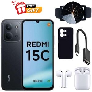 XIAOMI 15C By Xiaomi, 4G, 6.9", UpTo 12GB RAM + 128GB, 6000mAh, Moonlight (25 Months Warranty)-Black+Free Webwatch+cover+otg+Earpods