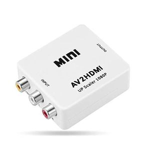 RCA to HDMI Converter, 1080P AV to HDMI RCA Composite CVBS Video Audio Converter Adapter Supporting PAL/NTSC for Xbox/PS2/Wii/SNES/N64/VHS/VCR/DVD (White)