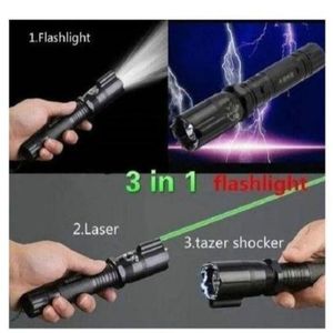 High-Powered 3-in-1 Shock Flashlight With Laser Pointer And Self-Defense Stun Torch 288 Type – Tactical Security & Emergency Protection