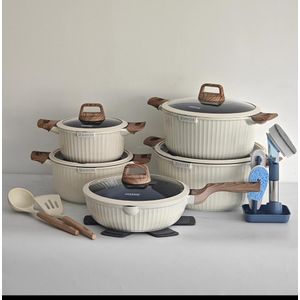 21 Pcs  DONNOR AURA  Cookware Set White 