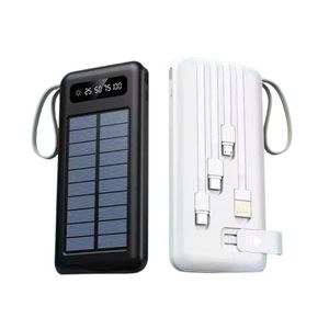 14,000mah thin portable compact powerbank with mobile phone holder and solar charging 