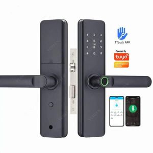 S5 Tuya Smart Fingerprint Door Lock – WiFi Digital Handle Lock with App & Keypad