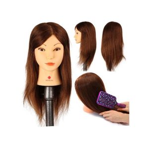 Mannequin Head With Hair And Stand, 65% Real Hair Mannequins To