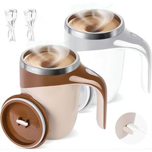 380ML Stainless Steel Magnetic Self Stirring Cup – Automatic Mixing Mug (AAA Battery Powered)