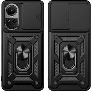 Oppo Reno 10 5G Case Sliding Camera Lens Cover 360 Rotating Ring Cover, Protective Phone Case with Full Body Protection