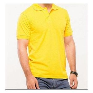 100% Heavy Duty Cotton Men Polo Tshirt- Yellow
