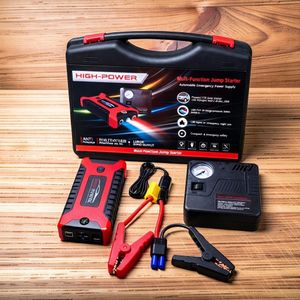 Travel Friendly Lightweight Body Easy Setup Rechargeable Unit 12V 99800mAh Car Jump Starter with Air Compressor.