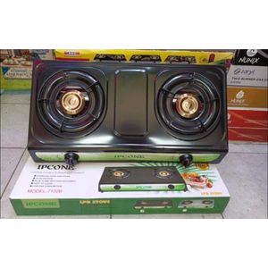 IPCONE Auto Ignition 2-Burner Stainless Steel Gas Cooker with Regulator 