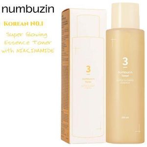 Numbuzin  No.3 Super Glowing Essence Toner with Niacinamide. Moisturizes, Brightens, Glows, Improve Elasticity, Firms, Removes Dullness, Wrinkles, Fine Lines, Smooths, Evens, Makes skin Young &