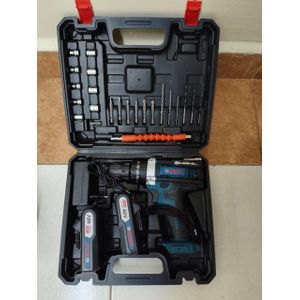 Bosch Heavy Duty Cordless Power Drill Brushless Hammer with 2 Lithium Batteries with Free Accessories and Case