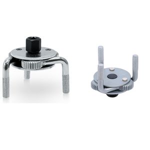 Universal oil filter wrench 3 arm with 3/8'' x 1/2'' adapter oil filter removal tool Ø 69-136 mm - round