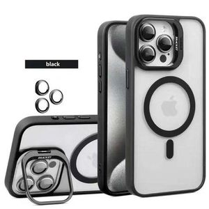 Magnetic phone case for iPhone 13 pro Case, Full-Body Shockproof MagSafe Case, Built-in Stash Stand, 1 Set of Individual Lens Protectors