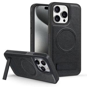 For iphone 14 Pro Max Case with Stand, Luxury Business Genuine Leather Magsafe Magnetic Kickstand Phone Case for iphone 14 Pro Max