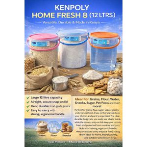 Kenpoly 12LTR S Home Storage Container / Food Storage Containers Multipurpose Transparent Storage Container With Airtight Lid - 1pc