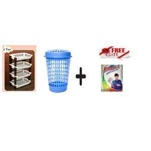 4 Layer Dish Rack & Tall Laundry Busket