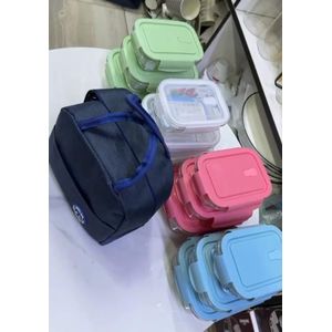 Glass Snack & Lunch Box Set – Microwave & Oven Safe