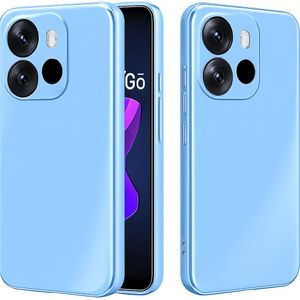 Soft Flexible Silicone Case for TECNO Pop 7, Shockproof Anti-Scratch Slim TPU Protective Back Cover (Light Blue)