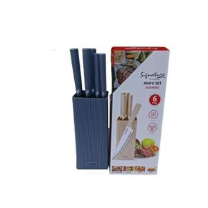 Signature 6-Piece Kitchen Knife Set – Durable Food-Safe Stainless Steel Knives for Meat, Vegetables, Fruits & Bread Multipurpose Sharp Cutting Knife Set