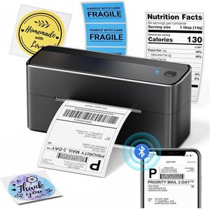 Phomemo Thermal Label Printer Bluetooth PM241-BT Wireless & USB 4x6 Shipping Labels, Barcode Stickers Printer 