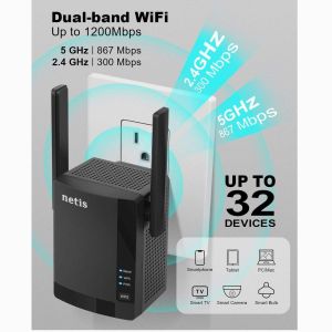 Netis  E3 AC1200 Wireless Dual Band Range WiFi Extender