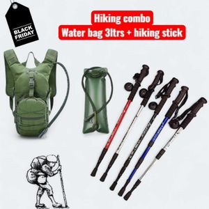 Hiking combo - Camel Hydration bag Black 3ltrs + 1 walking stick
