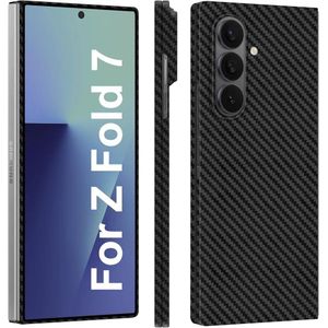 tribal for Z fold 7 Case, Compatible with MagSafe, Slim & Light Galaxy Z Fold 7 Case with Caseless Touch Feeling, 600D Aramid Fiber Made, Back Cover Only, Black/Grey