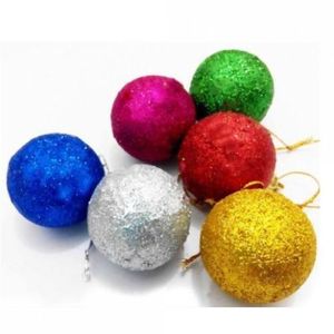 6pcs Glitter Balls Christmas Tree Decorations Ball Pendants Ornaments Christmas Tree Accessories
