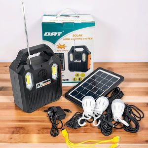 DAT AT-9028B Home Solar Lighting System Kit Energy Efficient LED Lights FM Radio MP3 Player