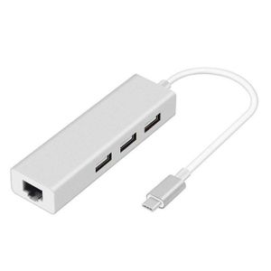 Type C Hub (3 USB Ports and 1 Ethernet Adapter)