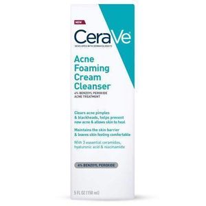 Acne Foaming Cream Cleanser Benzoyl Peroxide Acne And Blackheads Treatment