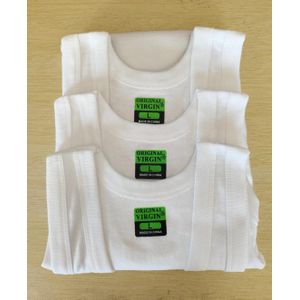 3 Pcs Men's White Cotton Vests.  (100% Cotton-All White). Sizes: M,L,XL,XXL. Men's Vests. Men's Heavy Cotton Vests.