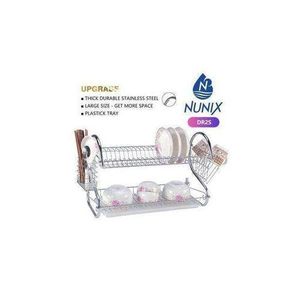   Stainless Steel 2 Tier Dish Rack +draining Board