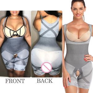 Fashion Open Bust Tummy Slimming Mesh Corset Full Body Shaper(Size