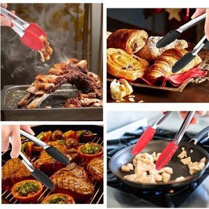 Silicon Cooking BBQ Serving Food Tongs (Leaf Design)