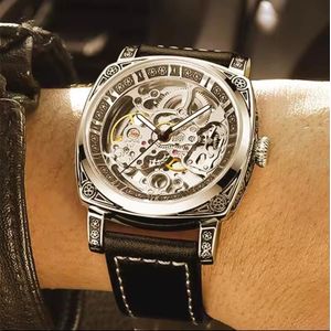 Men Artistic Engraved Mechanical automatic watch 