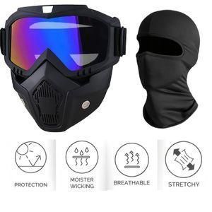 Balaclava Genera 2 Pieces Motorcycle Riding Full Face Mask with Detachable Goggles for Dust Protection