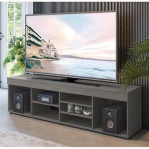 Minimalist Modern Wooden TV Stand - Grey